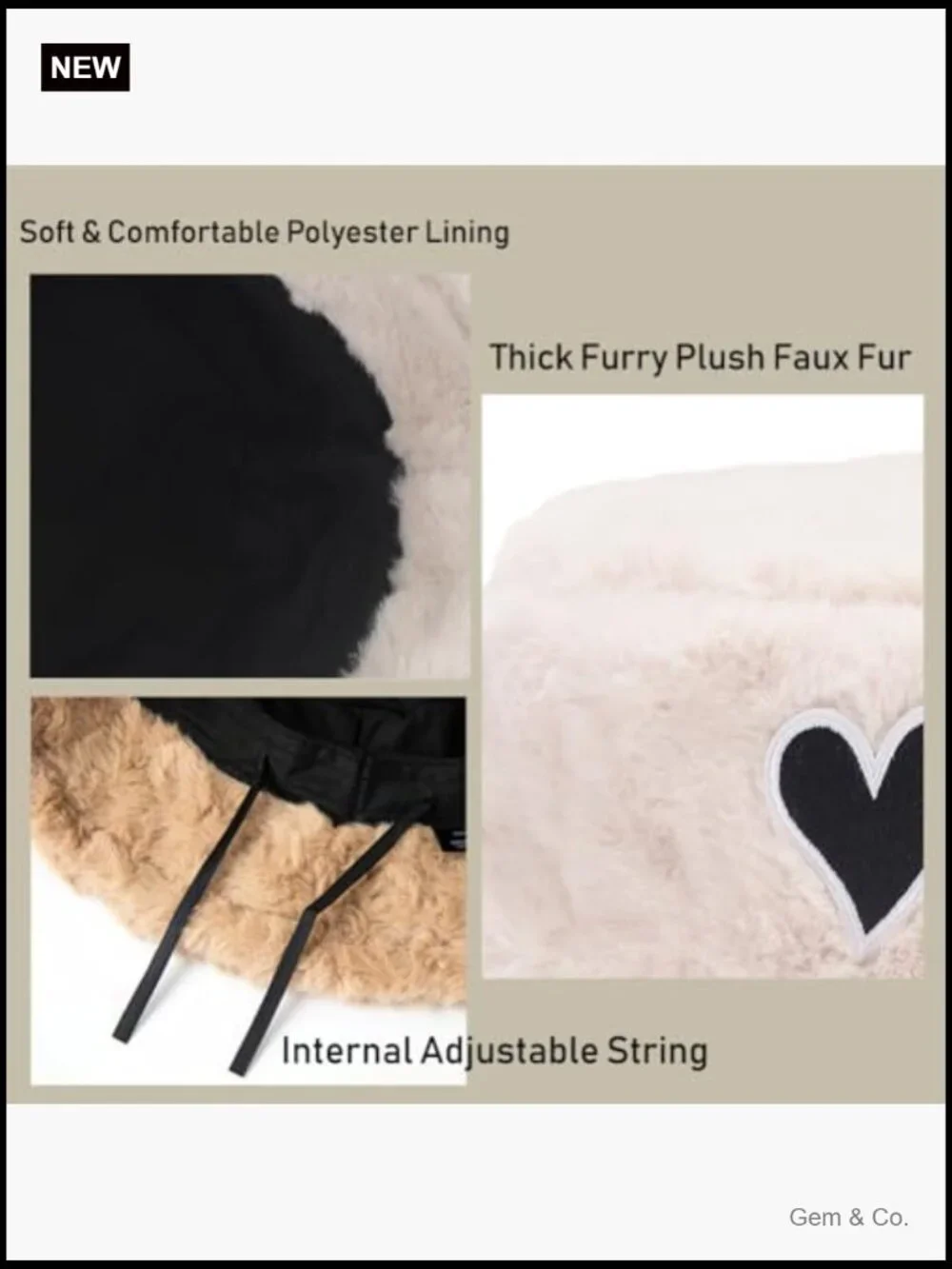 Faux Fur Bucket Hat Winter Warm Fluffy Plush Fuzzy Hat Ladies